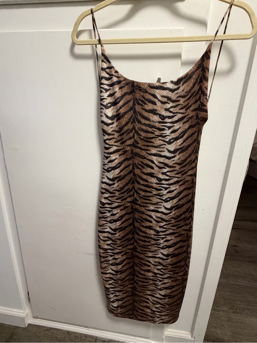 Akira Women’s Brown Tiger-Print Slip Dress
